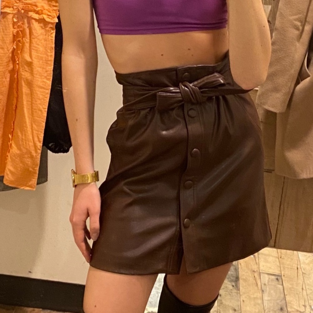 Faux leather skirt